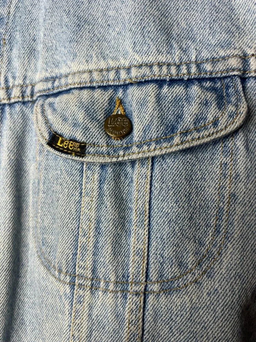 Vintage 70s LEE M.R Riders Jacket PATD-153438 USA Light-Wash denim sz XL